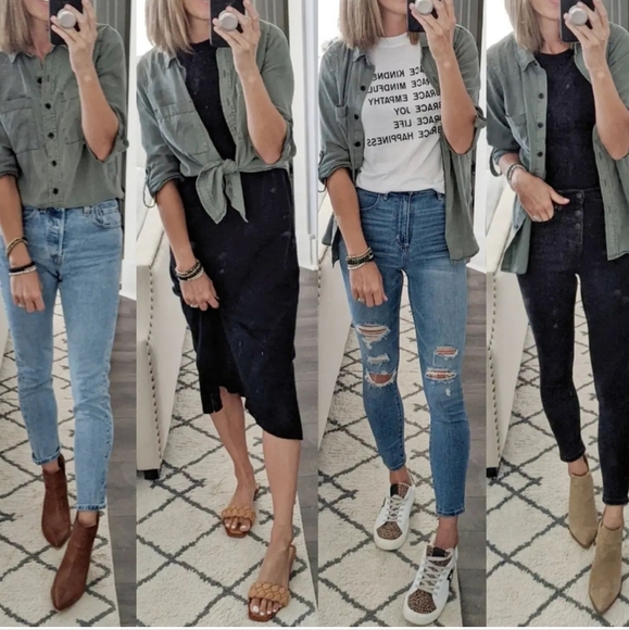 NEW Old Navy Green Button Front Tunic M - Picture 7 of 7